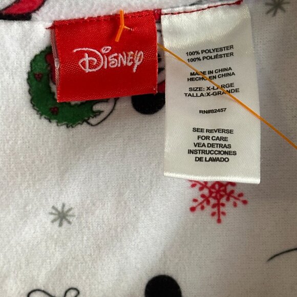 Disney Mickey Mouse Christmas Pajama Set Women XL Holiday Fleece Button Top - Picture 2 of 6